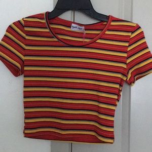 Tiger Mist Striped Cropped Top